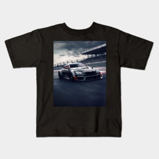 black bmw m6 on a race track Kids T-Shirt
